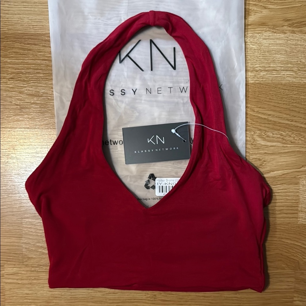 Klassy Network Red Halter Tank Top